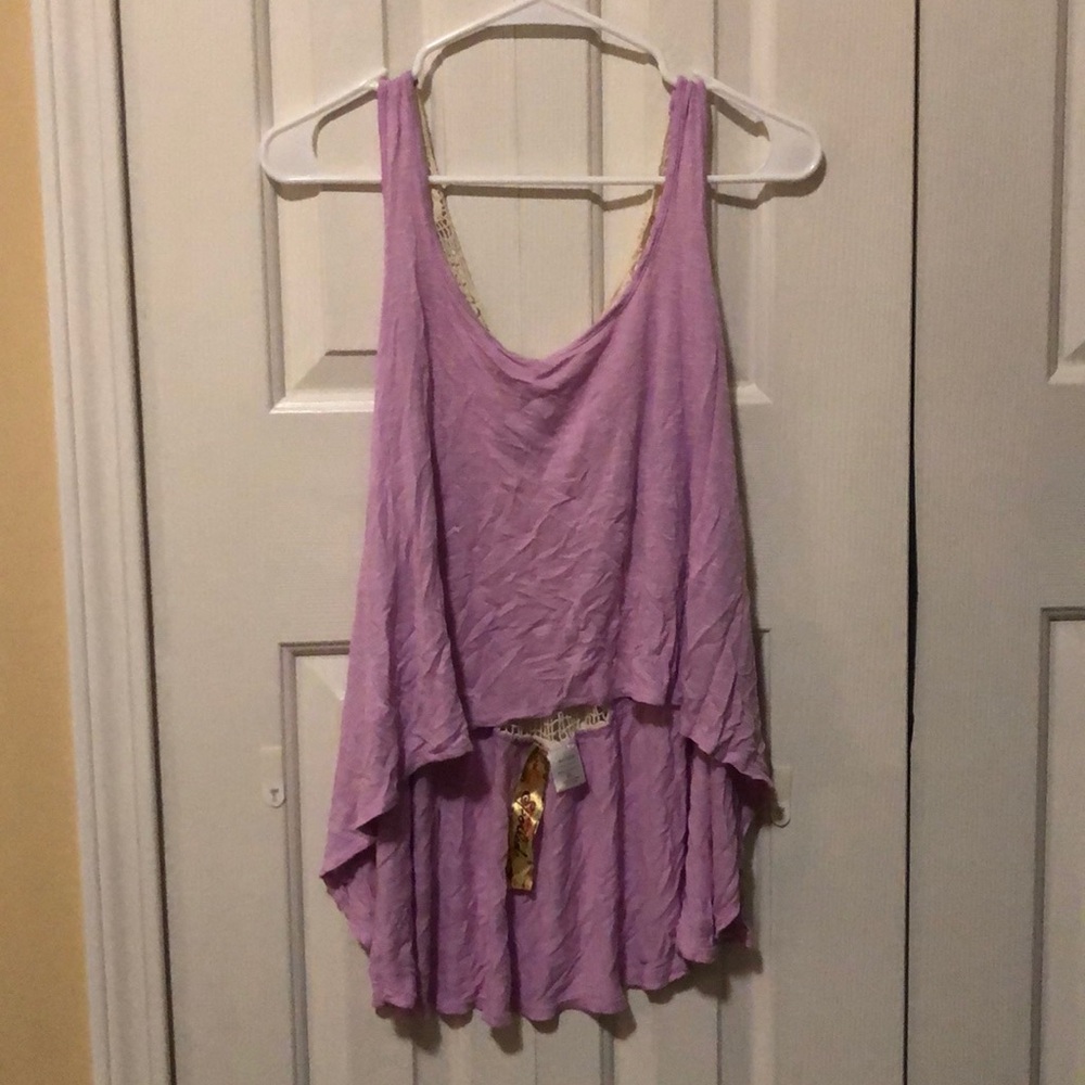 Lavender Tank Top with Skull Netting